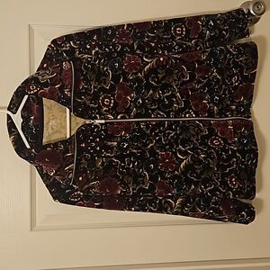 Karen Scott velour zip-up jacket  size PS